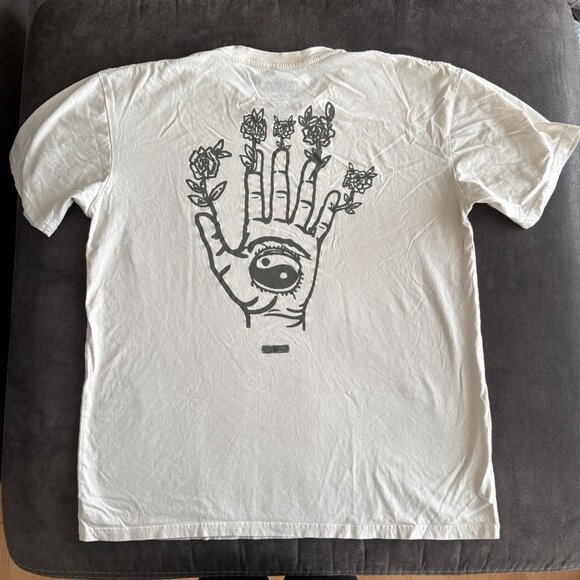 Ed Sheeran White T-Shirt XLarge 100% Cotton Hand & Roses Design Front & Back - Picture 3 of 3